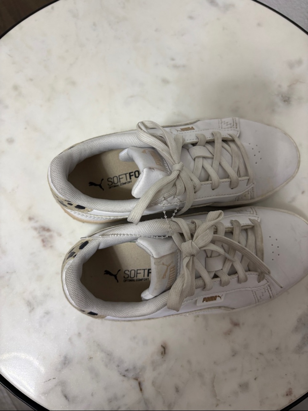 Puma Kids White Sneakers with Gold Accents - Picture 7 of 13
